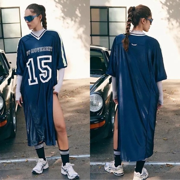 Free People Movement Happy Camper Jersey Athletic Sporty Streetwear Tee Dress - Picture 5 of 11